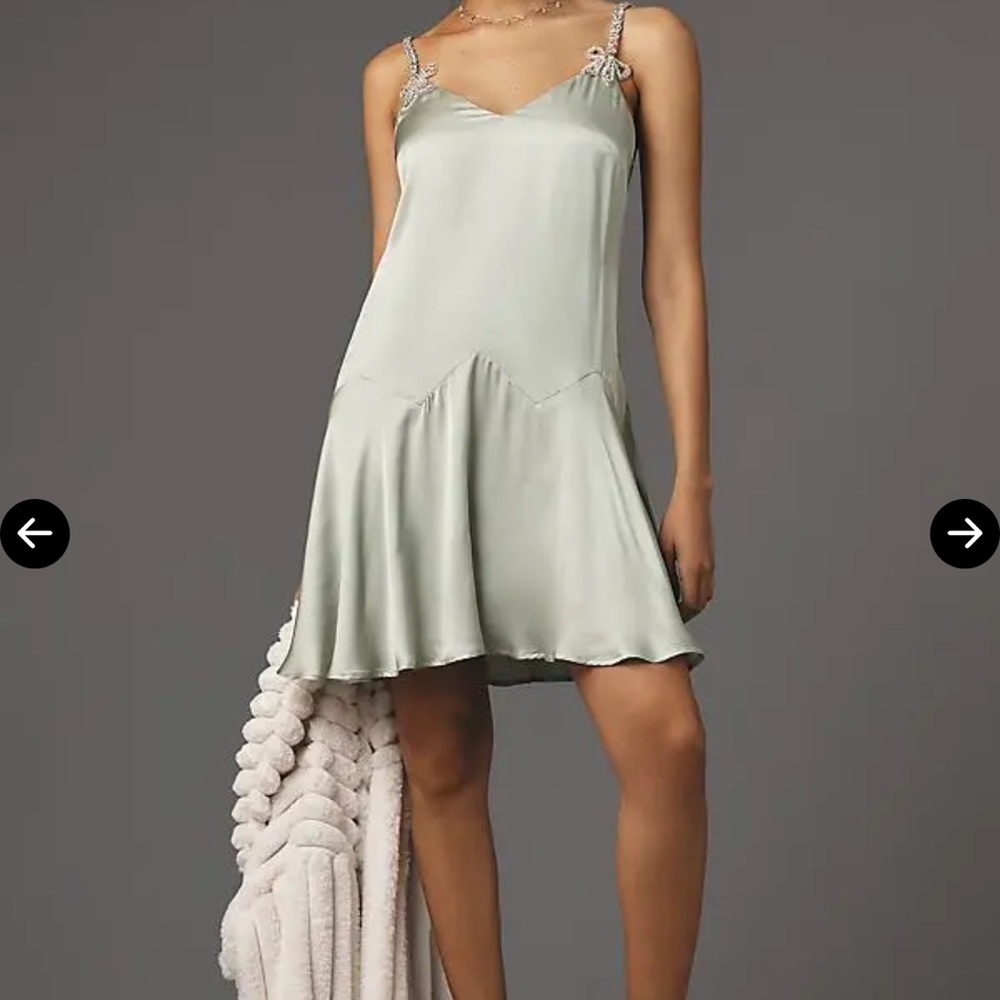 Corey Lynn Calter‎ mint green satin slip Elegant Slip Dress Sz M